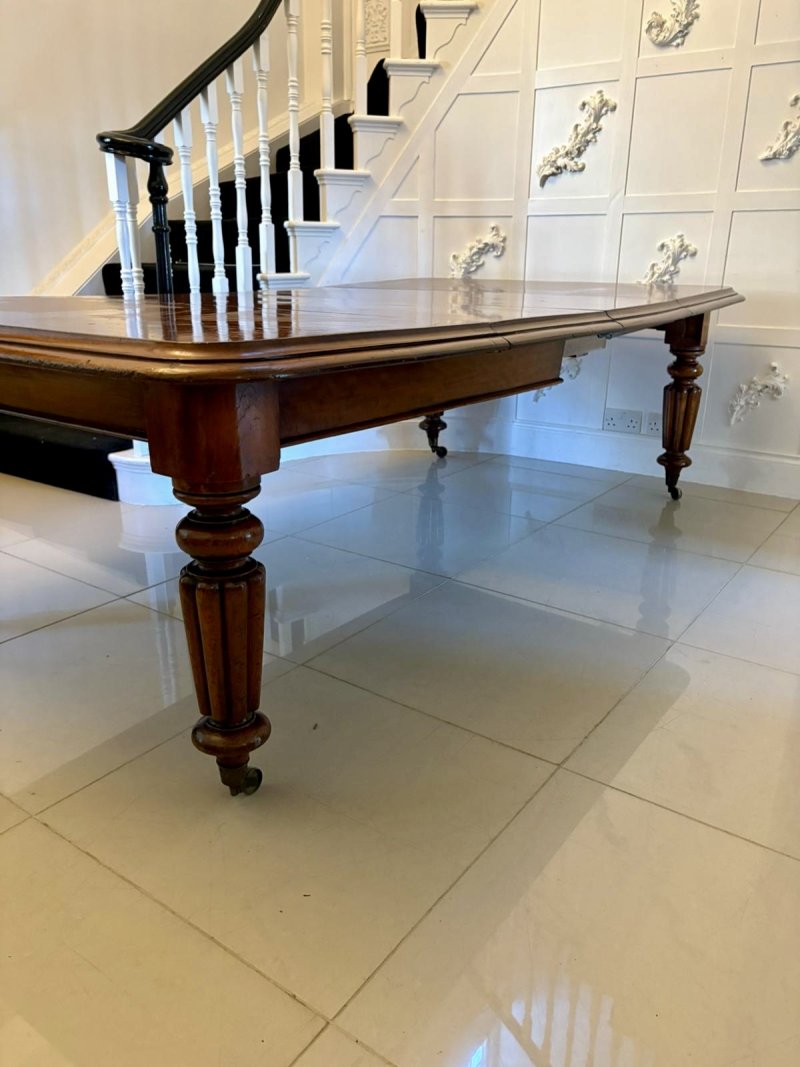 Antique Victorian Quality Mahogany 10/12 Seater Extending Dining Table - Image 12